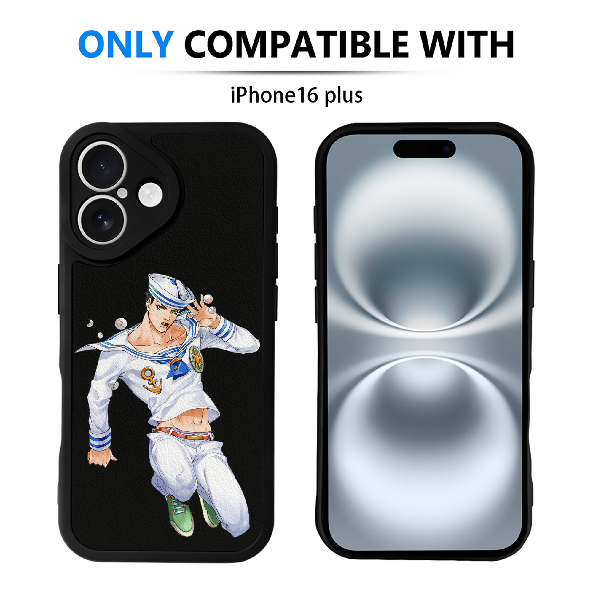 （画像用） ジョジョの奇妙な冒険 東方定助 JoJo's Bizarre Adventure Higashikata Josuke 【iPhone 16シリーズ対応】シリコンスマホケース（レザー調） 材質：シリコン